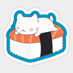 Kawaii Sushi Cat T-Shirt Sticker